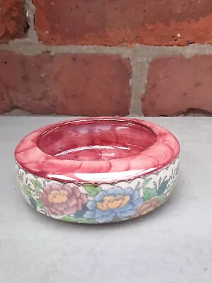 Buy Vintage Maling Peony Rose Lustre Ware Small Round Bowl Pot Trinket Dish • 10£