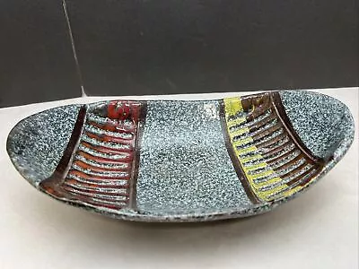 Buy Mid-Century Modern Bitossi Style Sgraffito Bowl Italy Red Yellow • 31.30£