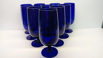 Buy Set Of 10 Vintage Tall Cobalt Blue Glass Brandy Snifter Pedestal 7  Tall  • 67.57£