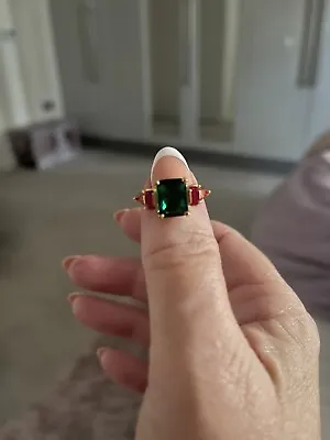 Buy WORN ONCE Thomas Sabo Women's Ring Green Stone + Coloured Stones Size 54 • 75£