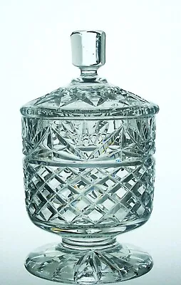 Buy Art Deco Lead Crystal Cut Glass Pedestal Lidded Biscuit  Sweet Jar  22cm, 1.6kg • 30£