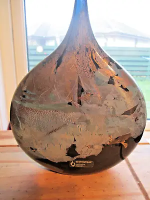 Buy EARLY! Isle Of Wight Studio Glass 'Azurene Black' Lollipop Vase Harris Era 80's • 145£