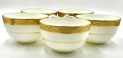 Buy Set Of 5 Elegant Cauldon England Orphan Cups, L3775, Gold Band, Excellent Cond • 24.09£