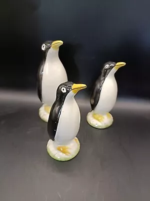 Buy Vintage Trio Of Penguins, 1960/70'S Hand Painted And Signed At Bottom • 38£