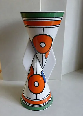 Buy Clarice Cliff Rare Vase Circle And Squares Yo Yo Vase Excellent Condition • 142£