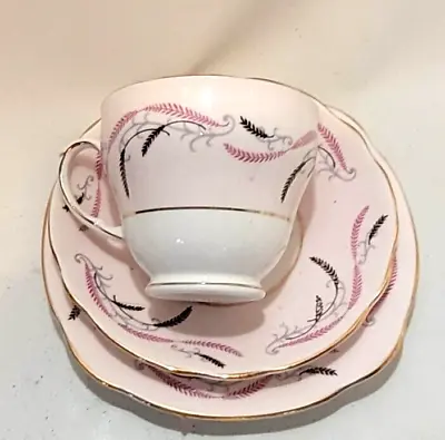Buy Vintage Duchess Bone China Pretty Pink Teacup Saucer Plate Trio • 10£