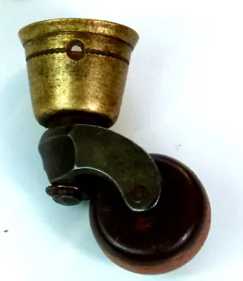 Buy Af Single Antique Brass Cup Castor Victorian/edwardian Ceramic/pottery Wheel • 9.99£