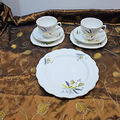 Buy Colclough STARDUST Bone CHina TEA FOR TWO 2 Cups Saucers Plates +sandwich Plate • 8£