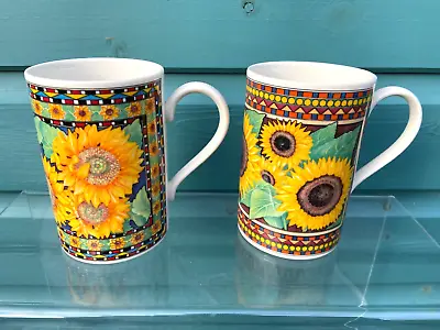 Buy Two DUNOON Stoneware Mugs - Sunflowers Design By Jane Goodwin - BRAND NEW • 26.99£