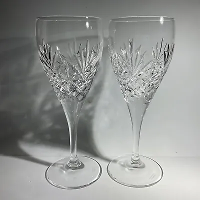 Buy 2 Edinburgh Crystal  Duet  Cut Pattern Elegant Wine Glasses 7 Inch • 24£