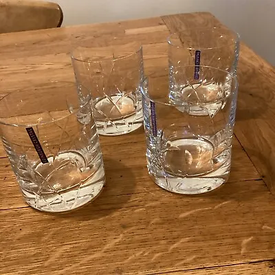 Buy 4 X Etched Edinburgh Crystal Cut Whisky Glasses /Tumblers.Never Used- Excellent. • 15£