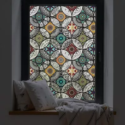 Buy Dktie Window Film Vinyl Non Adhesive Privacy Film Stained Glass Window Film For  • 13.85£