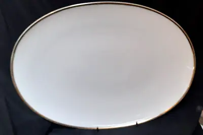 Buy Thomas Germany Oval Serving Plate Medallion Thick Gold Band White Porcelain • 19.99£
