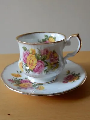 Buy 1940’s Queen’s, Rosina Fine Bone China Pink &Yellow Cottage & Roses Cup & Saucer • 15£