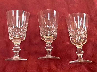 Buy Set 3 Cut Crystal Vintage Footed Sherry Glasses • 0.99£