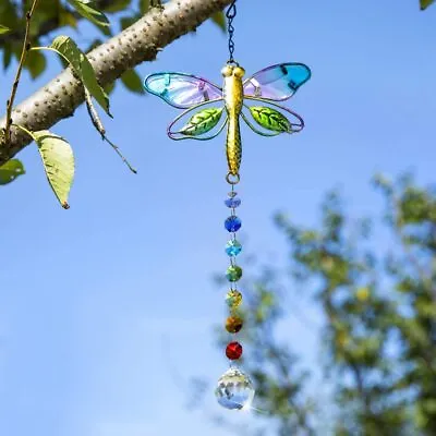 Buy Dragonfly Decor Stained Glass Suncatcher Windows Hanging Crystal Sun Catcher • 27.84£