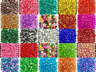 Buy Round Crackle Glass Beads - Single Colours / Two-tone, Sizes 4mm 6mm 8mm 10mm • 2.85£
