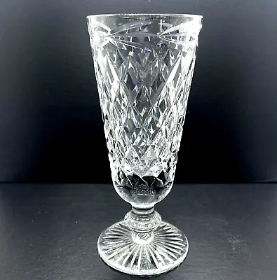 Buy Tyrone Cut Crystal Footed Vase Ireland Laurel Design 8  Heavy Crystal • 24.42£