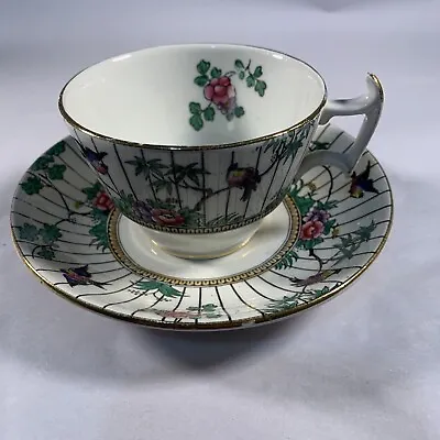 Buy Vintage Cup And Saucer Booths China Silicon Springtime Collectable England Birds • 33.63£