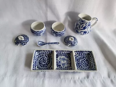 Buy Ten Thousand Villages Pottery Centerpiece Bowl - Blue White • 37.95£