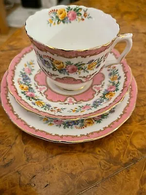 Buy Crown Staffordshire Pink Tunis Trio Tea Set 1930/1940 Great Condition Great Item • 49.99£