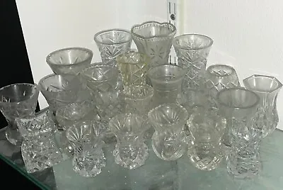 Buy Vintage Collection 22 Miniature Quality Cut Glass Various Size Crystal Vases • 24.99£