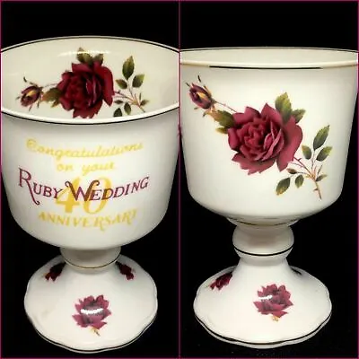 Buy Royal Stanley Vintage Fine Bone China Chalice Ruby Anniversary Gift • 13.92£