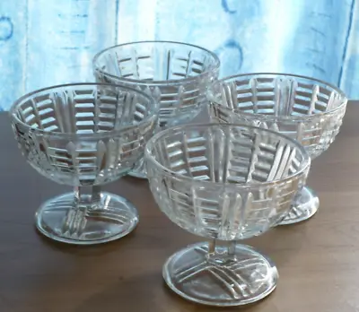 Buy Set Of 4 Vintage Glass Dessert Bowls For Trifles Etc • 10£