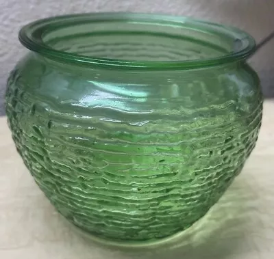 Buy Vintage National Potteries Glass Div 50's Rippled Green Depression Jar Container • 11.48£