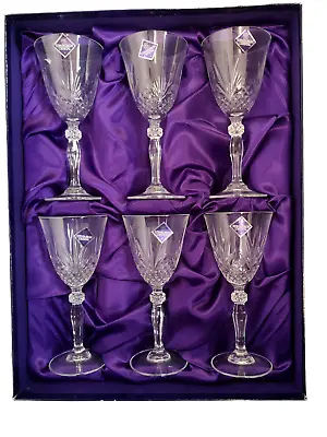 Buy Six Edinburgh Crystal Wine Glasses In Presentation Box • 19.99£
