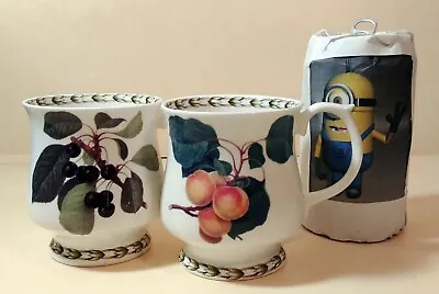 Buy DINNERWARE:2 Mugs Or Footed Cubs/Queen's Fine Bone China - Fruits  Lot 2 • 21.72£