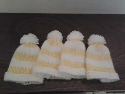 Buy Hand Knitted Egg Cosy/cosies  Hats In Cornishware Stripe Design. • 4.99£