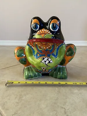 Buy Talavera Frog Planter - Handmade & Hand Painted Mexican Pottery • 95.33£