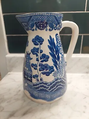Buy Blue Willow Blue & White 8 1/4  Pitcher Transferware Asian Print Marked Japan  • 33.20£