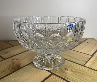 Buy Large Bohemia Crystal Hand Cut Glass Pedestal Bowl- Fruit Bowl/ Dessert Bowl • 34.99£