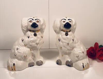 Buy Mid Century Antique Beswick White Mantle Porcelain Wally Dogs 1378-5 • 78£