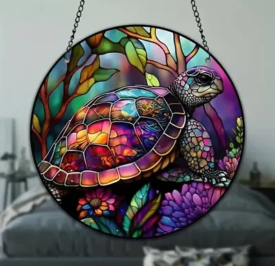 Buy Turtle Stain Glass Effect Sun Catcher, Gift Ideas, Indoor/Outdoor Sun Catcher • 7.95£