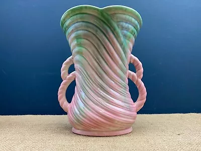 Buy Vintage Art Deco Pink & Green Rope Design 1507 Shape  Sylvac Pottery Vase • 25£