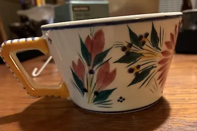 Buy Vintage Quimper Pottery Floral Cup • 10£