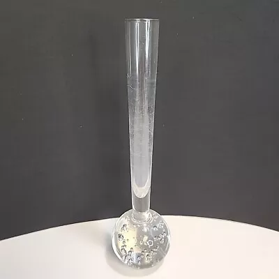 Buy Vtg Kosta Sweden Handblown Controlled Bubble Clear Glass 8  Bud Vase • 9.49£