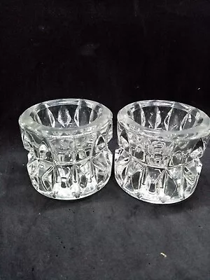 Buy Vintage Cut Glass  Double Ended Candle Holders X 2. Dinner And Small Pillar.  • 15£