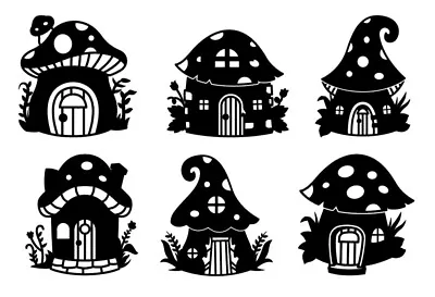 Buy 6 Fairy Toadstool Vinyl Decal Stickers For Wine Glass Mugs Craft Window Walls • 3.99£