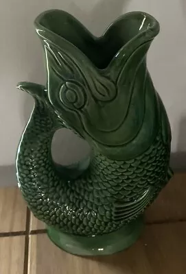 Buy Dartmouth Pottery Vintage Green Gurgling Fish Jug Vase 7.5 Inches/19cm • 29.99£