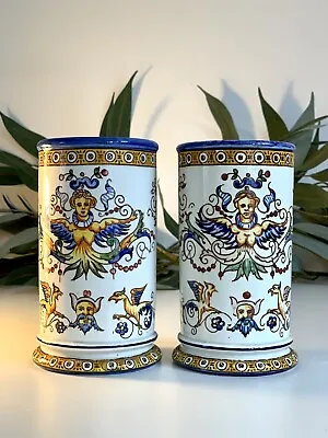 Buy Antique French Gien Faience Decoration Hand Painted Vases Or Storage Vessels • 60£