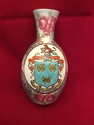 Buy Very Rare Early Bury St Edmunds Crestware Vase - Alexandra Crest China • 40£