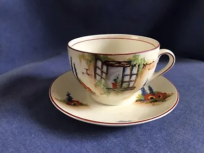 Buy Vintage Leighton Pottery. Cup And Saucer. Old Cottage Window.￼ • 3£