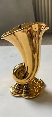Buy Vintage Royal Winton Grimwades Gold Cornucopia Vase 4.5  (11.5 Cm) • 15£