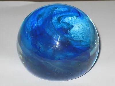 Buy Vintage Isle Of Wight Glass Paperweight * Flame Pontil Mark * Blue  Swirl • 20£