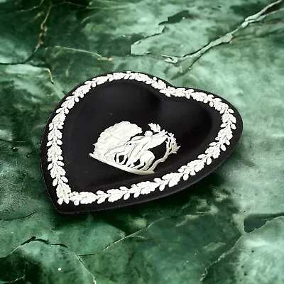 Buy WEDGWOOD Jasperware Black Heart Shaped Ring Dish • 14£