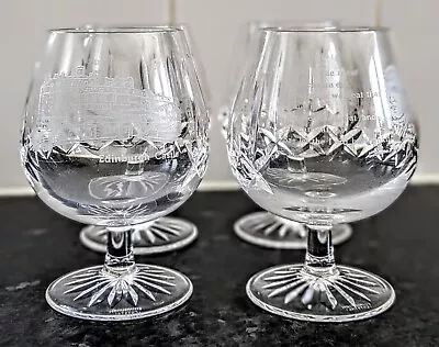 Buy 4 Vintage Edinburgh Crystal Brandy Glasses Edinburgh Castle • 9.99£